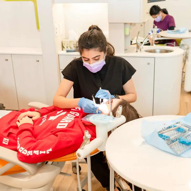 A young patient having treatment at the clinic